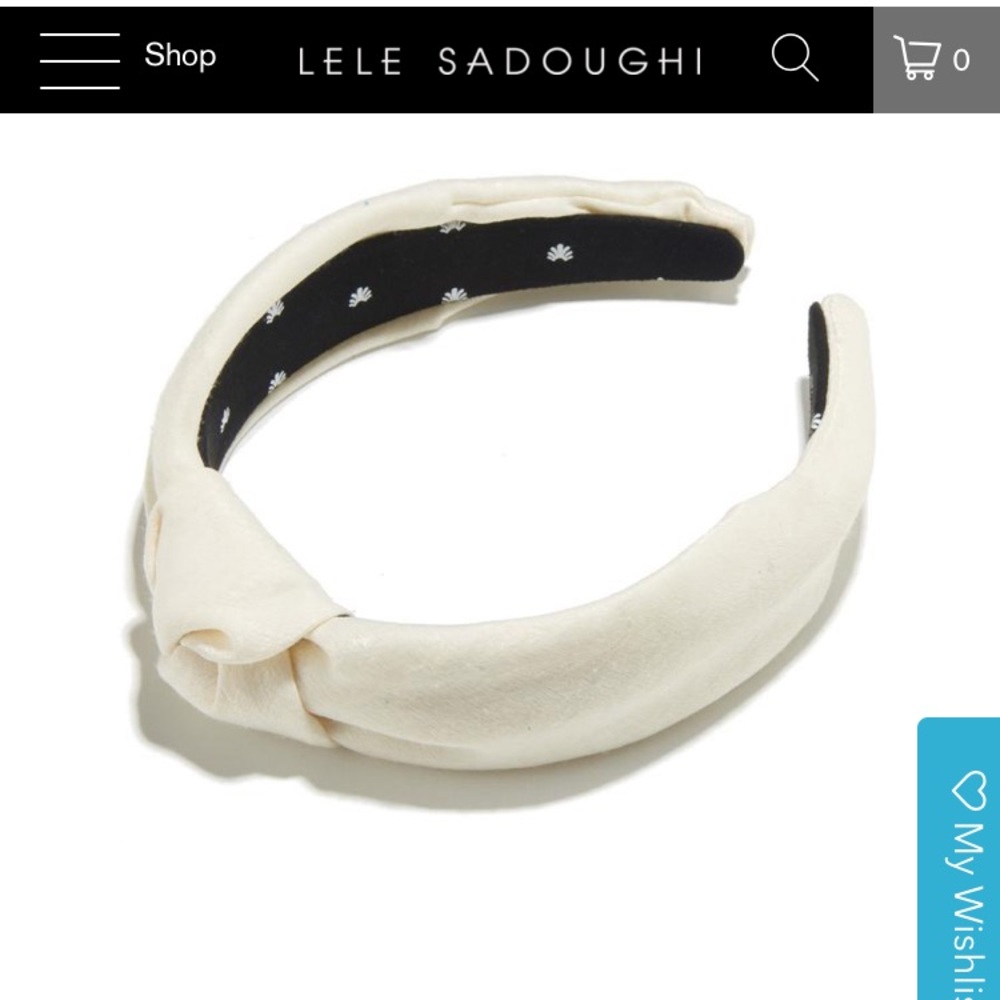 Lele Sadoughi ivory silk headband